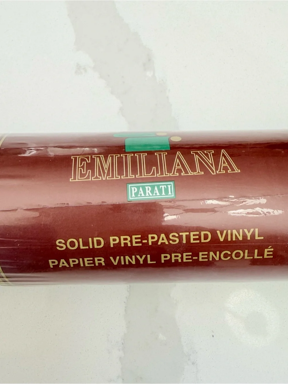 Emiliana Parati VTG Italian Vinyl Wallpaper Floral Pre-Pasted Beige Pink 11 Yd